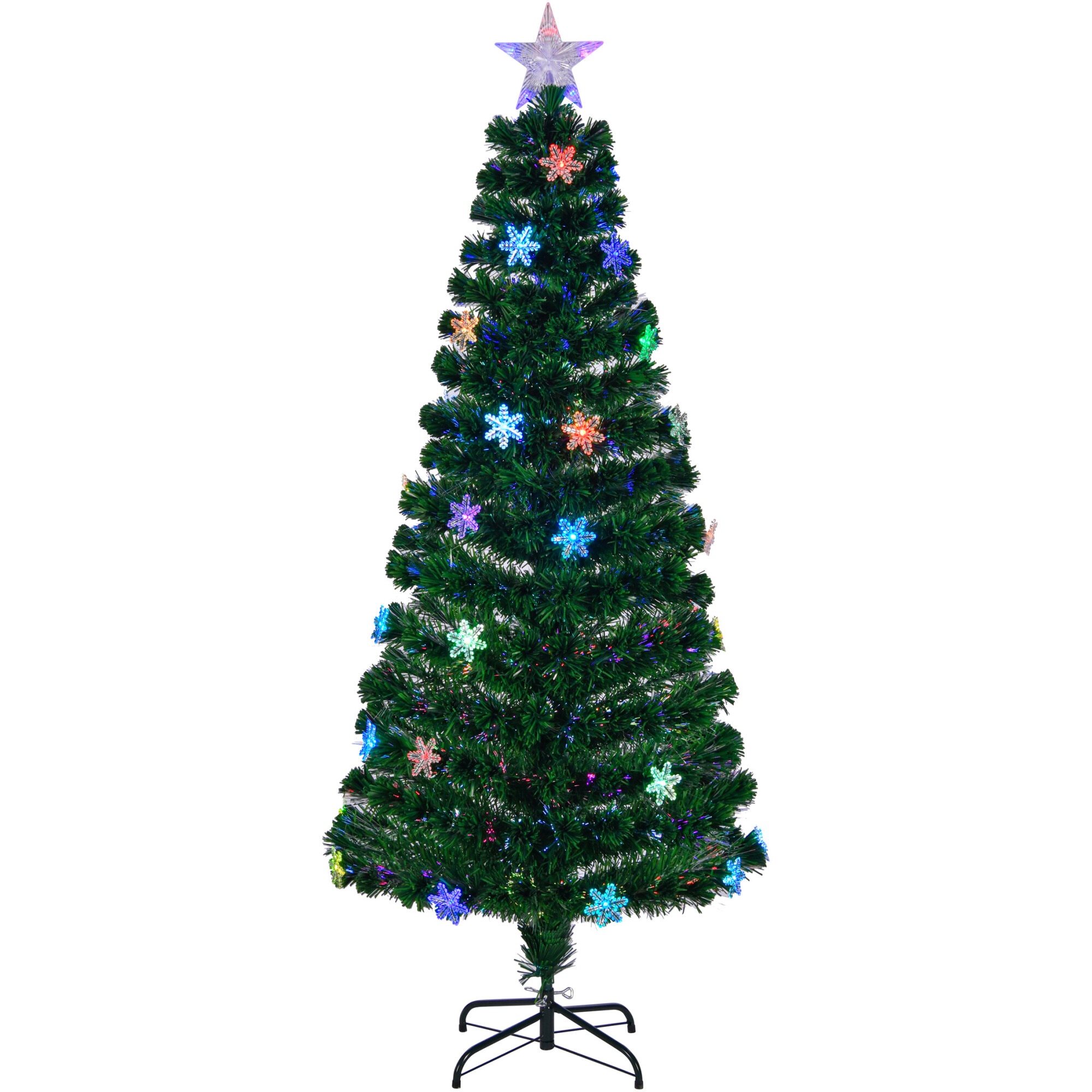 Fotografie Brad artificial Kring, 180 cm, microfibra, 410 ramurele, LED-uri colorate, Verde