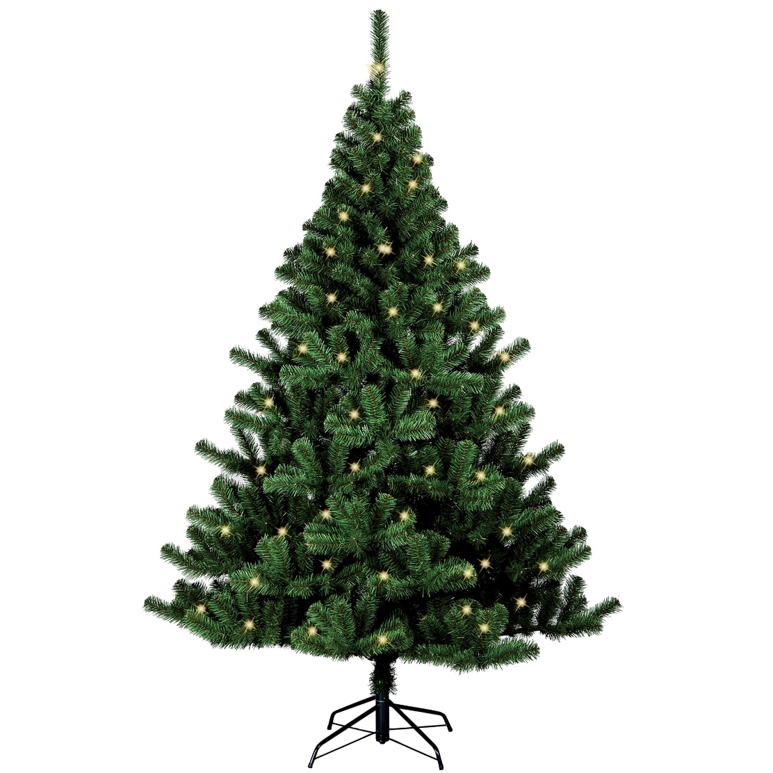 Fotografie Brad artificial Kring Promo, 180 cm, 200 de LED-uri, lumina calda, suport metalic, Verde
