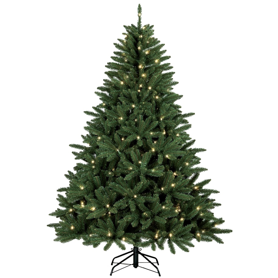 Fotografie Brad artificial Kring Washington, 210 cm, 300 de LED-uri, lumina calda, suport metalic, Verde