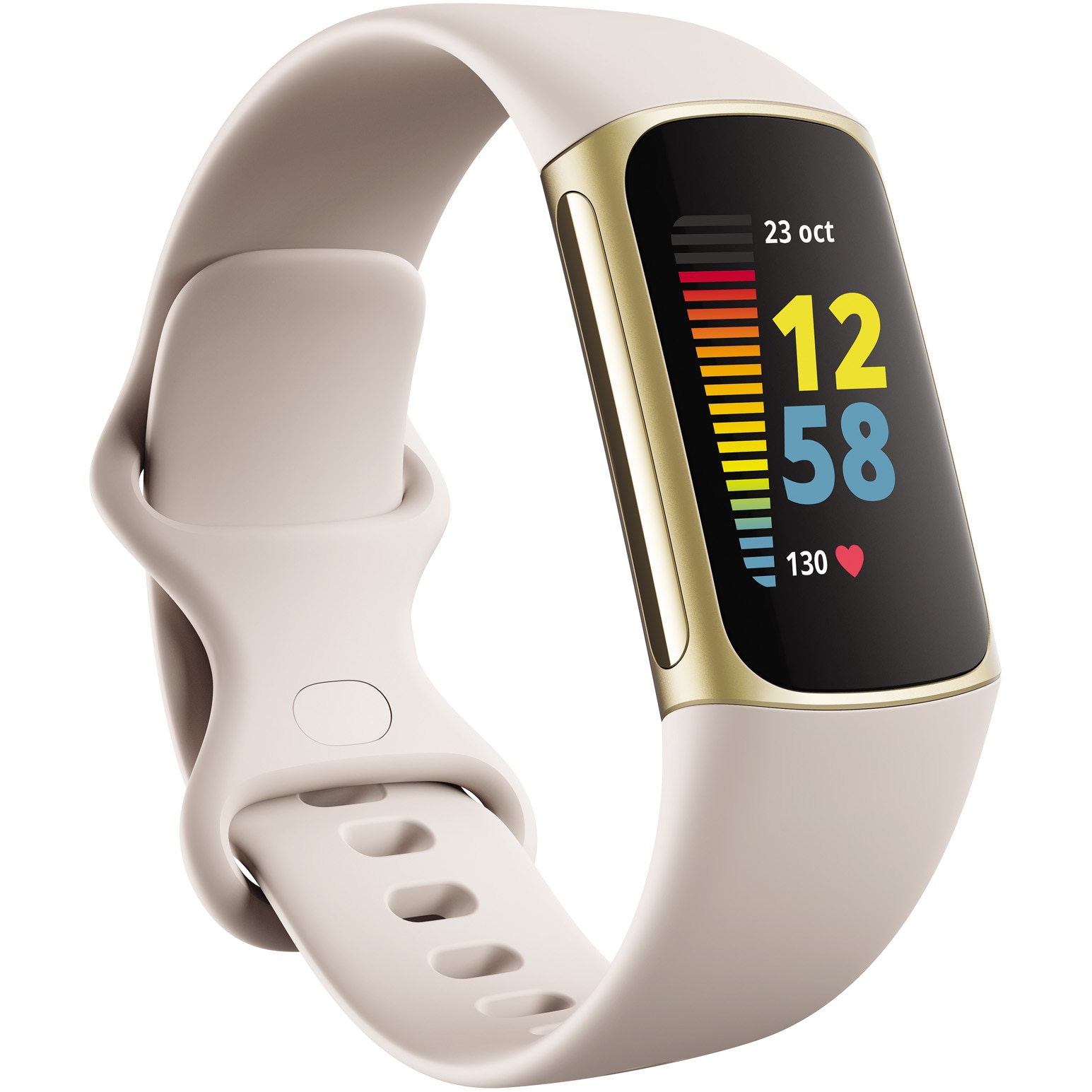 Fotografie Bratara fitness Fitbit Charge 5, Stainless Steel, Lunar White/Soft Gold