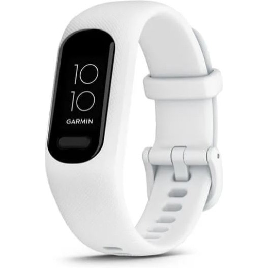 Fotografie Bratara fitness Garmin vivosmart 5, Bluetooth, Android/iOS, curea alba din silicon - S/M