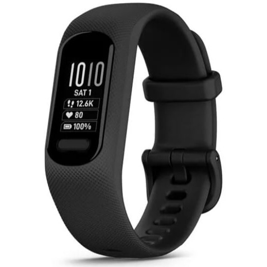 Fotografie Bratara fitness Garmin vivosmart 5, Bluetooth, Android/iOS, curea neagra din silicon - L
