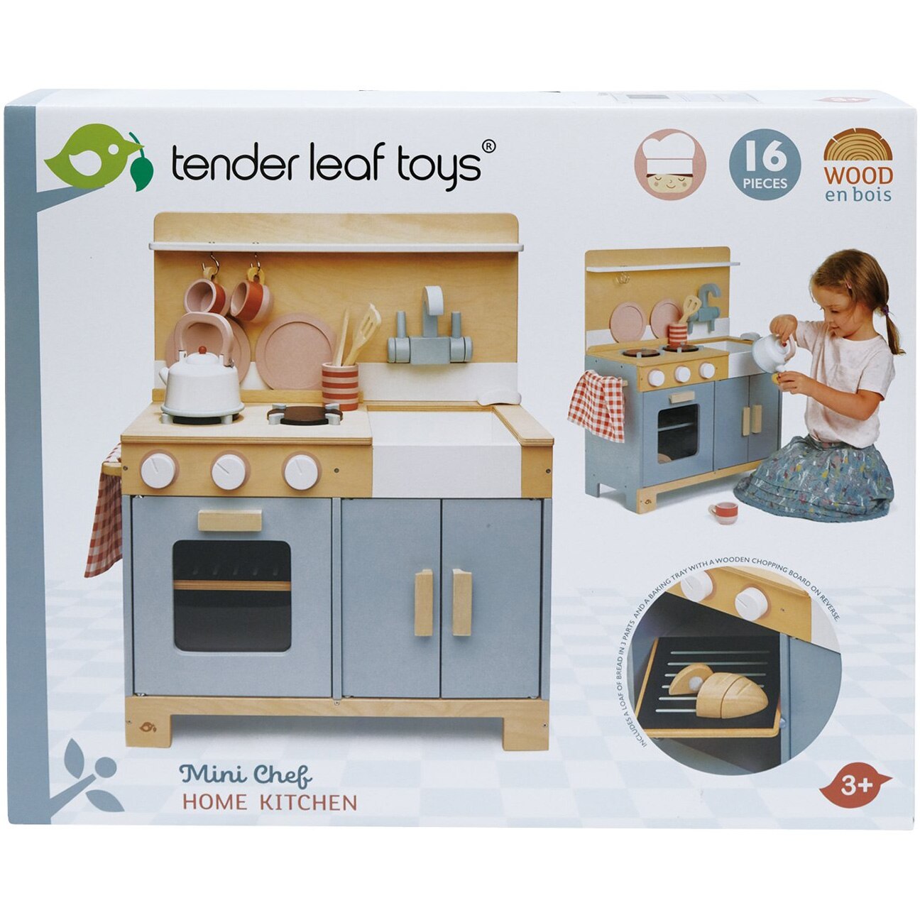 Fotografie Bucatarie din lemn Tender Leaf Toys - Home Kitchen, 16 piese