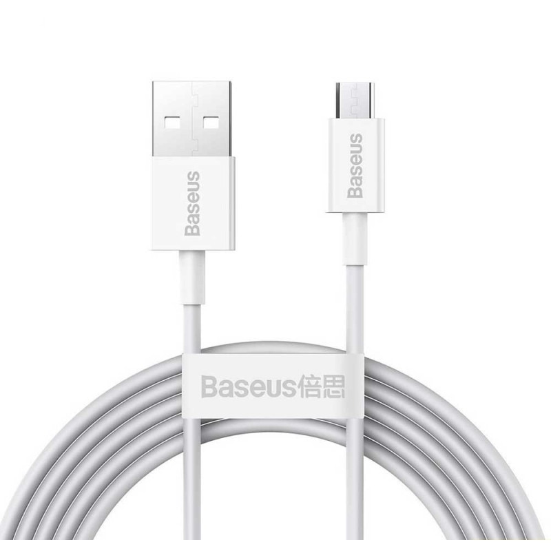 Fotografie Cablu alimentare si date Baseus, Superior, Fast Charging, USB la Micro-USB 2A 2m, Alb