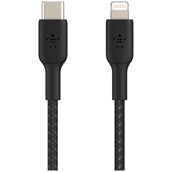 Fotografie Cablu Belkin BOOST CHARGE USB-C catre Lightning, impletit, 2M, Negru