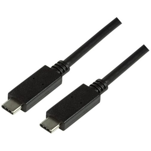 Fotografie Cablu de date Logilink, CU0128, USB 3.2, USB Type-C (T) la USB Type-C (T), 0.5m, Negru
