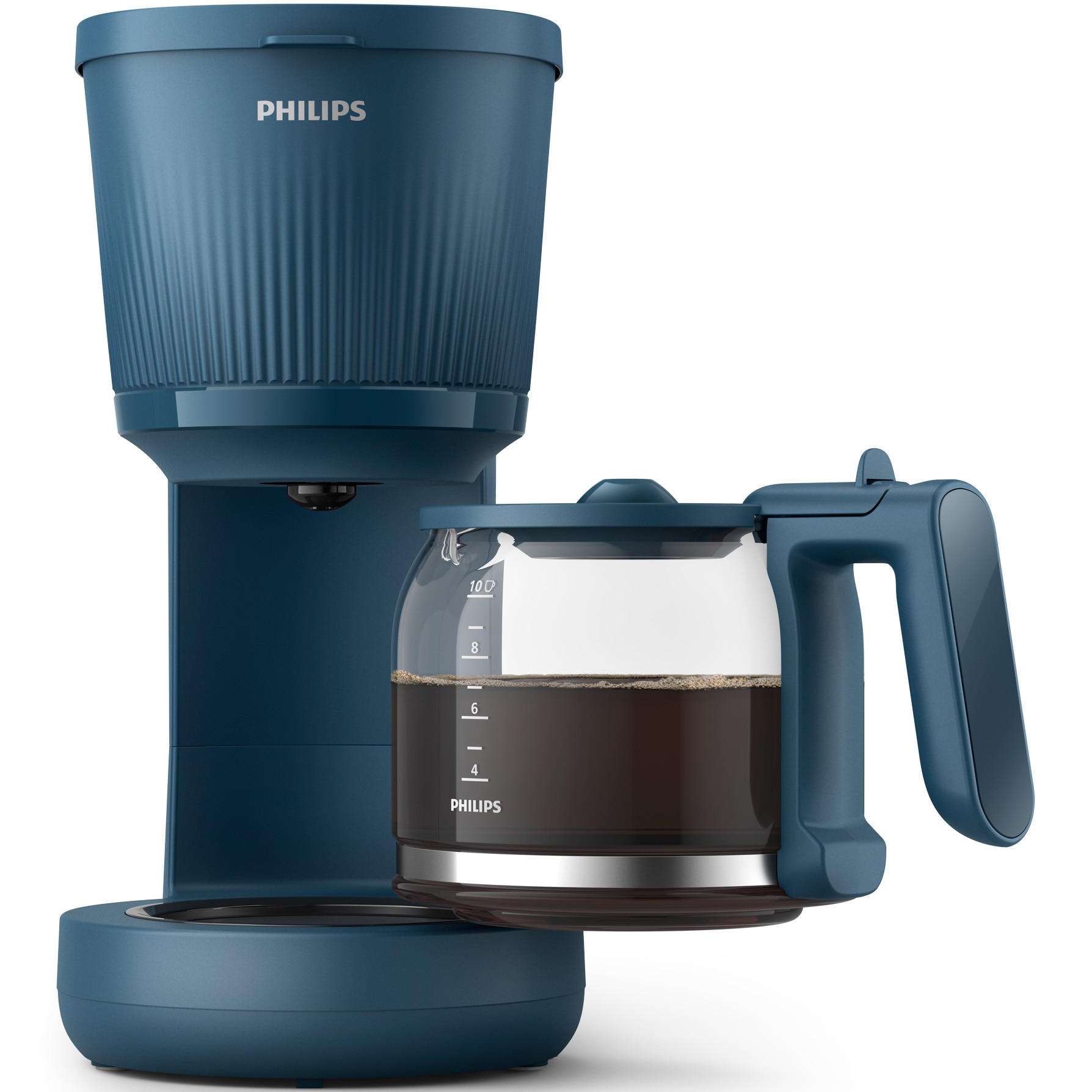 Fotografie Cafetiera Philips HD7411/70 seria 3000, vas de 1.3L, sistem anti-picurare, filtru permanent, oprire automata, albastru