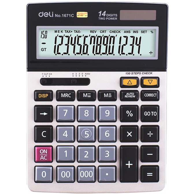 Fotografie Calculator de birou Deli 1671C, 14 digiti