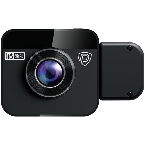 Fotografie Camera auto duala DVR Prestigio RoadRunner 380, IPS display 2.0'', FHD 30fps si HD 30fps, unghi de 140°, Night Vision, Motion Detection, G-sensor, Cyclic Recording, Black