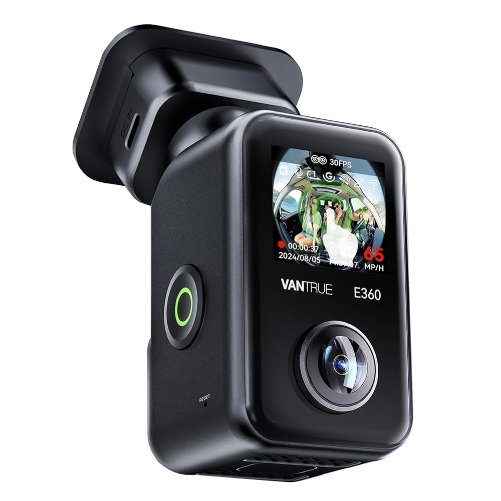 Fotografie Camera auto Vantrue E360 ACE Panoramica 360° 5.2K 30 FPS, WiFi, Dual HDR, Night Vision 2.0, ecran tactil 1.54”, GPS, control vocal si monitorizare parcare