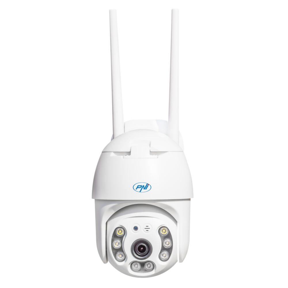 Fotografie Camera supraveghere video PNI IP65 live PTZ 5MP, GSM 4G, slot card micro SD, detectie miscare, detectie silueta umana, de exterior IP66, LED-uri IR si LED-uri albe