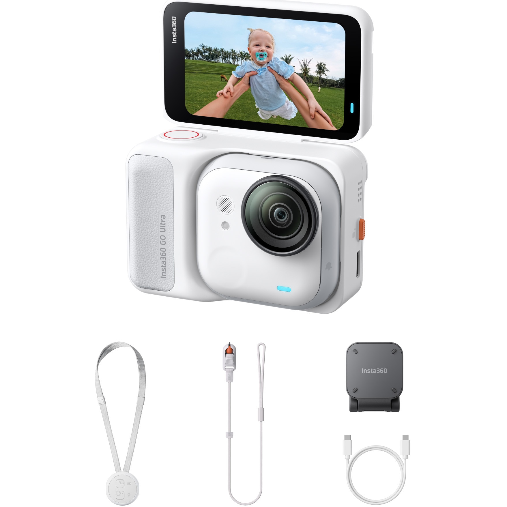 Fotografie Camera Video Sport Insta360 GO Ultra, 4K60fps, Standard Bundle, Arctic White