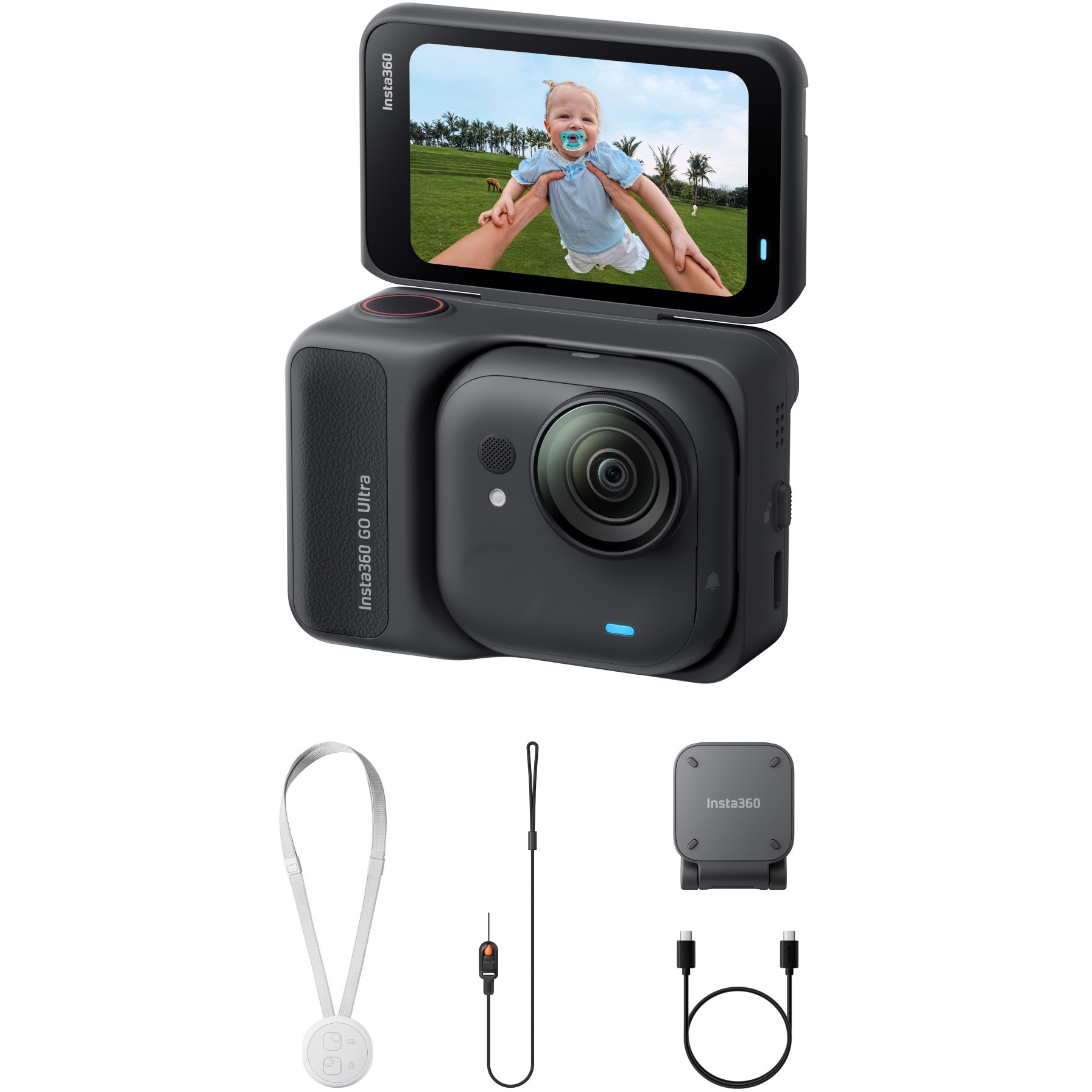 Fotografie Camera Video Sport Insta360 GO Ultra, 4K60fps, Standard Bundle, Midnight Black