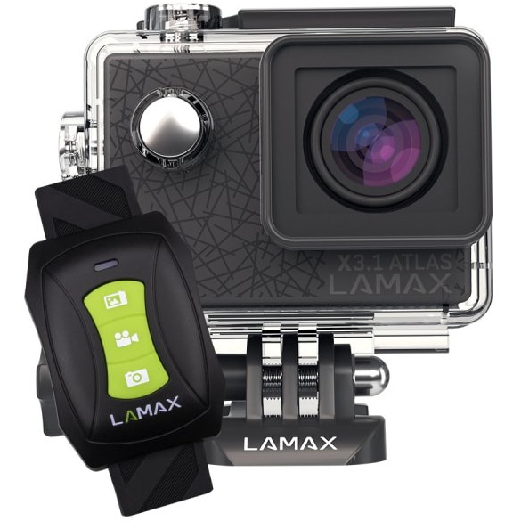 Fotografie Camera video sport, Lamax, Action X3.1 Atlas, 4K, Full HD, unghi de vizualizare de 160 de grade, 16 MP, ecran LCD TFT de 2 inchi, Wifi, memorie extensibila de 64 GB, Negru