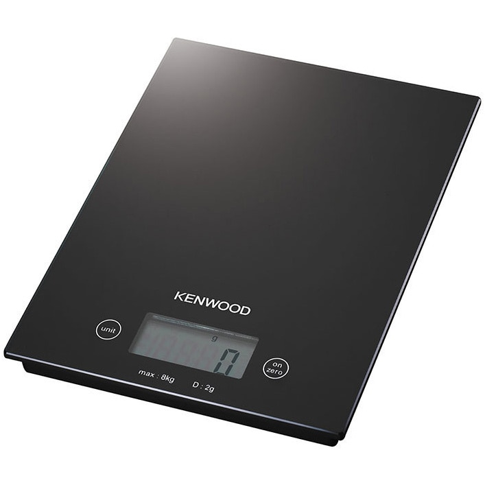 Fotografie Cantar de bucatarie Kenwood DS400, afisaj digital, 8 kg, sticla, negru