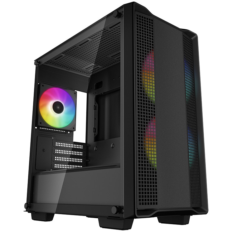 Fotografie Carcasa DeepCool CC360 ARGB, Mid-Tower, fara sursa, mATX negru