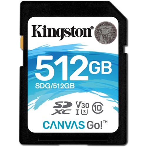 Fotografie Card de memorie Kingston SDXC Canvas Go, 512 GB, 90R, Class 10, UHS-I U3 + Adaptor