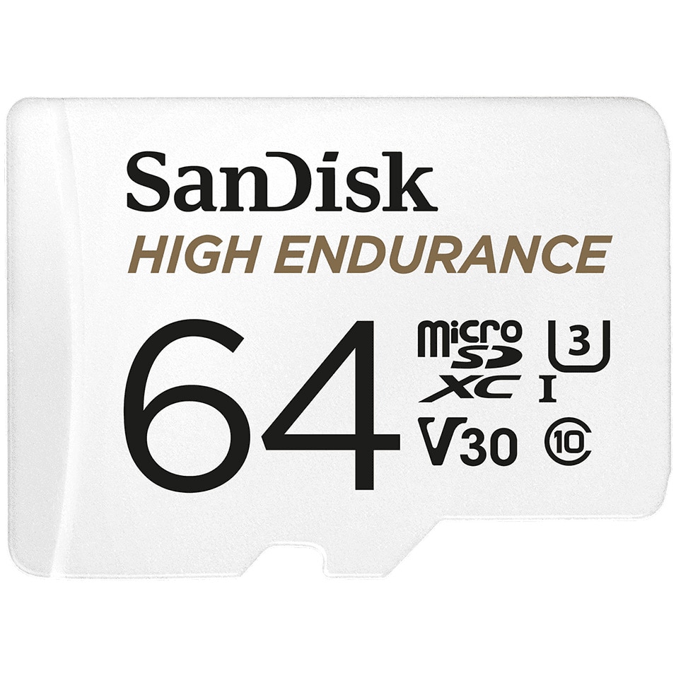 Fotografie Card de memorie SanDisk micro SD High Endurance Video 64 GB, Class 10, V30, UHS-I U3 + adaptor