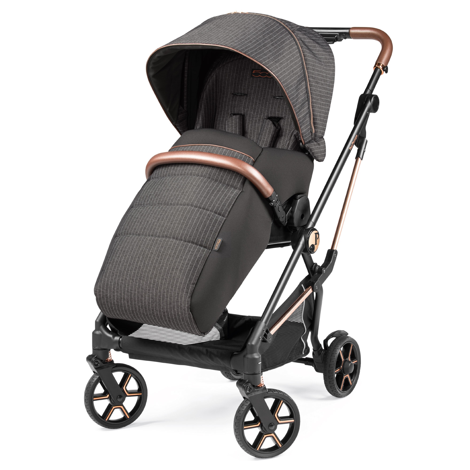 Fotografie Carucior transformabil Peg Perego Vivace 500, 0 - 22 kg, Negru/Gri, cadru usor din aluminiu
