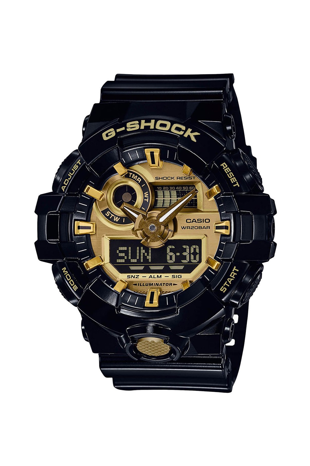Fotografie Casio, Ceas cronograf G-Shock, Negru/Auriu