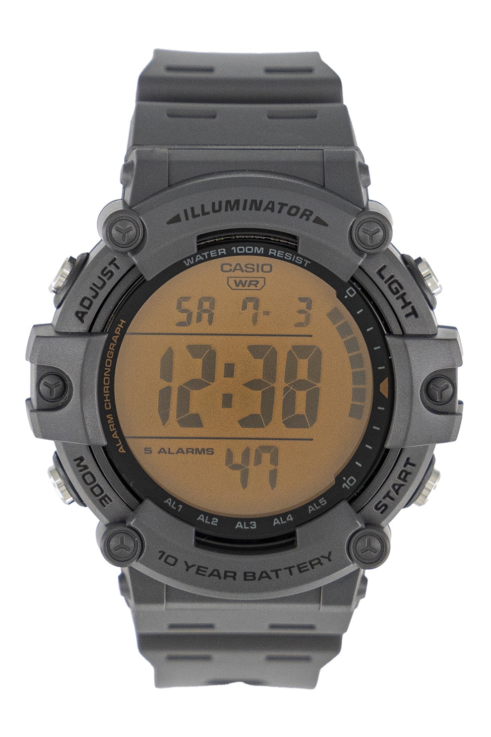 Fotografie Casio, Ceas digital cu functii multiple, Gri grafit
