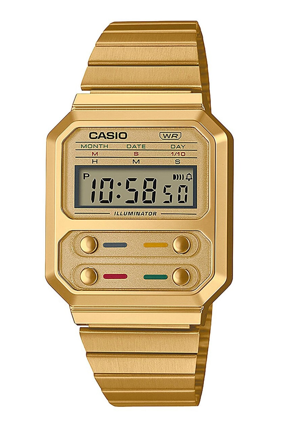 Fotografie Casio, Ceas unisex digital dreptunghiular, Auriu