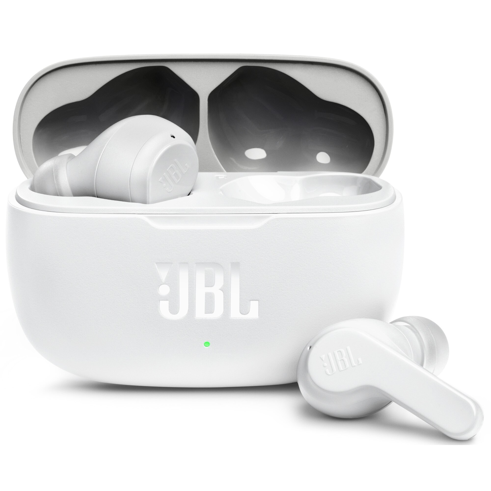 Fotografie Casti audio in-ear JBL Wave 200TWS, True Wireless, Bluetooth, Deep Bass, IPX2, Touch Control, Alb