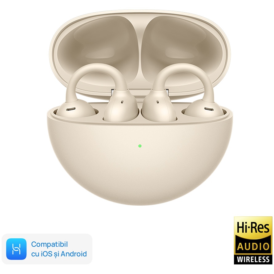 Fotografie Casti audio Open-Ear Huawei FreeClip, Wireless, Bluetooth, Beige