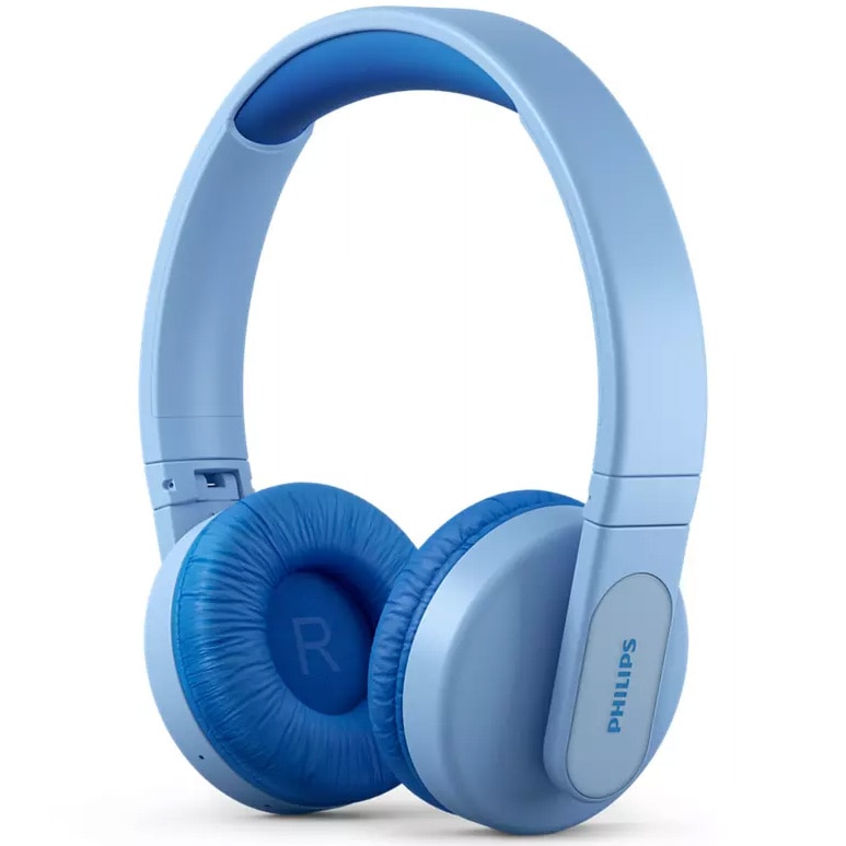 Fotografie Casti audio over the ear Philips Kids, Lighting, Bluetooth, autonomie 28 ore, albastre