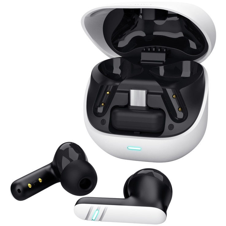 Fotografie Casti Bluetooth Gaming Wireless Trust GXT OXXIE, ENC noise-cancelling, compatibil cu PC, PlayStation, Switch, USB-C