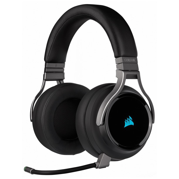 Fotografie Casti gaming Corsair Virtuoso, Iluminare RGB, Wireless, Carbon