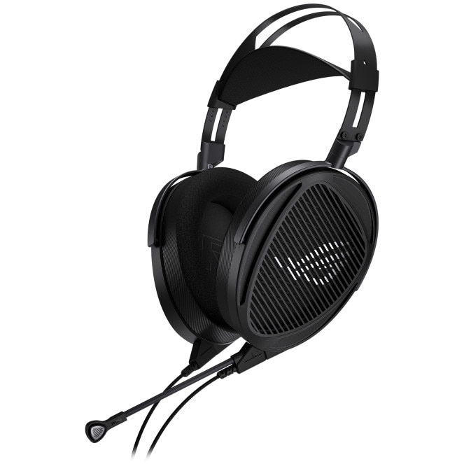 Fotografie Casti Gaming cu fir ASUS ROG KITHARA, Planar Magnetic Driver HIFIMAN 100mm, Microfon MEMS, 2 seturi de Pad-uri: Velour / Leatherette, Jack 3.5mm / 6.3mm / 4.4mm, PC, Mac, PS 4/5, Nintendo Switch, Xbox One, Android, iOS, 309gr., Negru