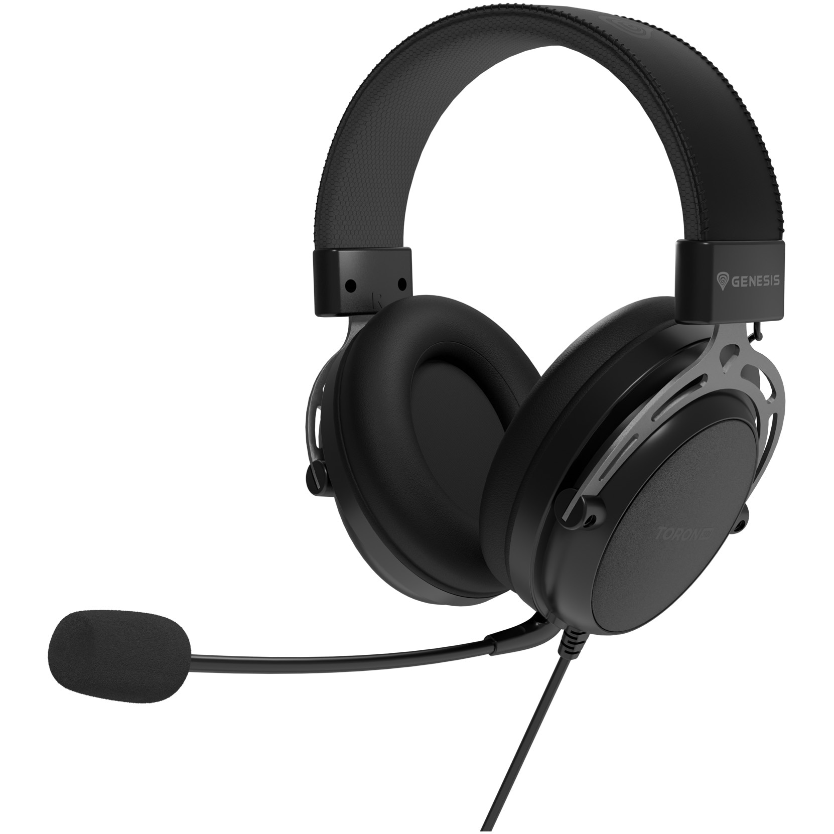 Fotografie Casti Gaming cu fir Genesis TORON 301, Over-Ear, Microfon Dynamic Omnidirectional, Compatibil PS 3,4,5, XBOX One, S, X, Series X, S, Rog Ally, Steam Deck, PC, Negru