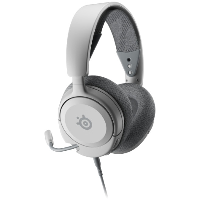 Fotografie Casti gaming cu fir SteelSeries Arctis Nova 1 pentru PC, Xbox, PS4|5, Switch, Mobile, Mac, VR, drivere 40mm, microfon retractabil ClearCast Gen 2, Bidirectional Noise Canceling, alb