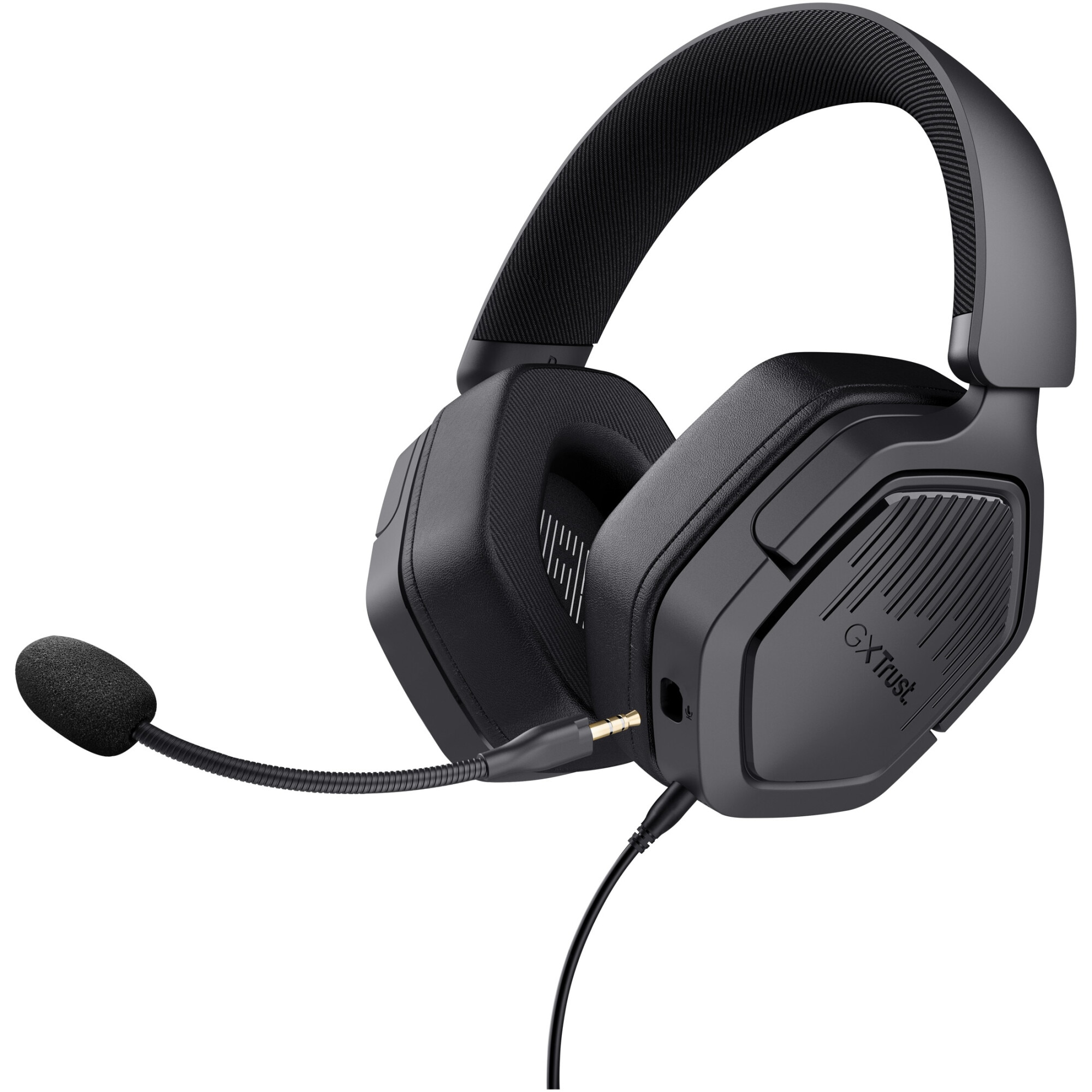 Fotografie Casti Gaming cu fir Trust GXT492 CARUS, drivere 50mm, microfon detasabil, compatibil PC, PS4/PS5/Xbox, cablu 1.2m, negru