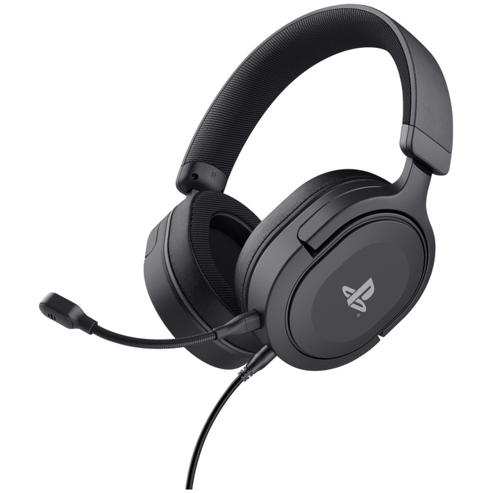 Fotografie Casti Gaming cu fir Trust GXT 498W Forta, licenta oficiala pentru PS5, PS4, microfon detasabil, drivere 50 mm, cablu 1.2 m, Negru