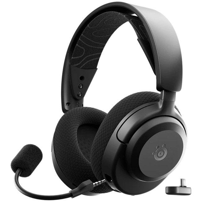 Fotografie Casti Gaming Wireless SteelSeries Arctis Nova 3, Xbox, Multiplatforma, USB/Wireless/Bluetooth, super fast charge, autonomie pana la 40 ore, Negru