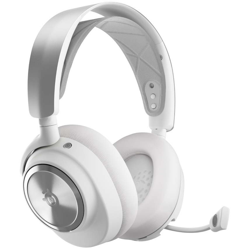 Fotografie Casti gaming Wireless SteelSeries Arctis Nova Pro, Xbox, Multiplatforma, Switch si Android, port Xbox dedicat, USB/Wireless/Bluetooth, drivere 40mm, microfon retractabil ClearCast Gen 2, Bidirectional Noise Canceling, alb