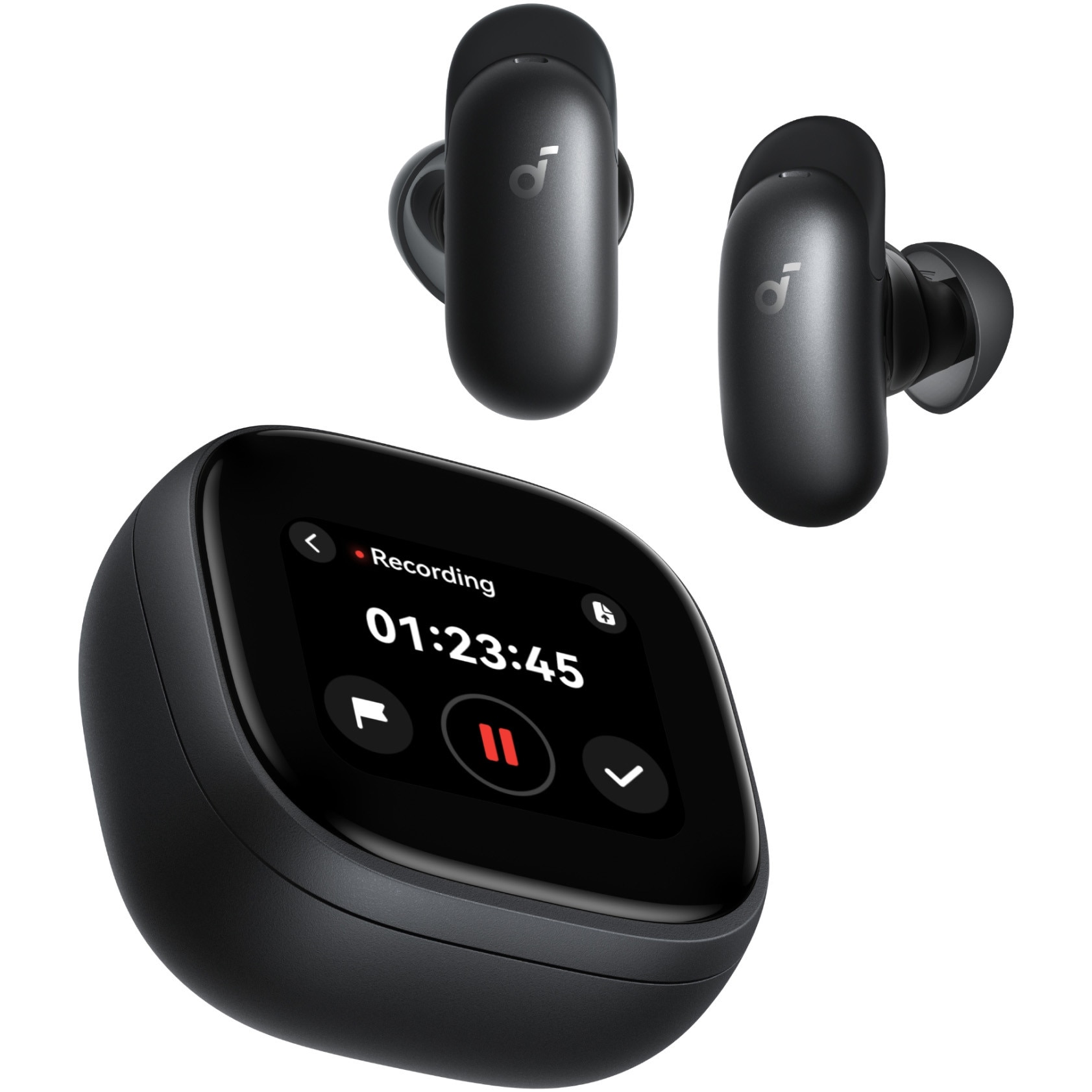 Fotografie Casti in-ear Anker Soundcore Liberty 5 Pro Max, True wireless, ANC, Anker Thus™ AI Chip, AI Note-Taker, Bluetooth 6.1, IP55, Autonomie 28 ore, Negru