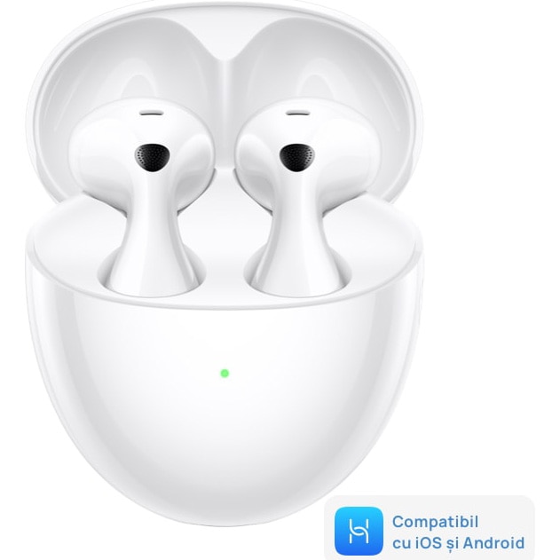 Fotografie Casti In-Ear Huawei FreeBuds 6, True wireless, Bluetooth, AI noise cancelling, Autonomie 36 ore, IP54, White
