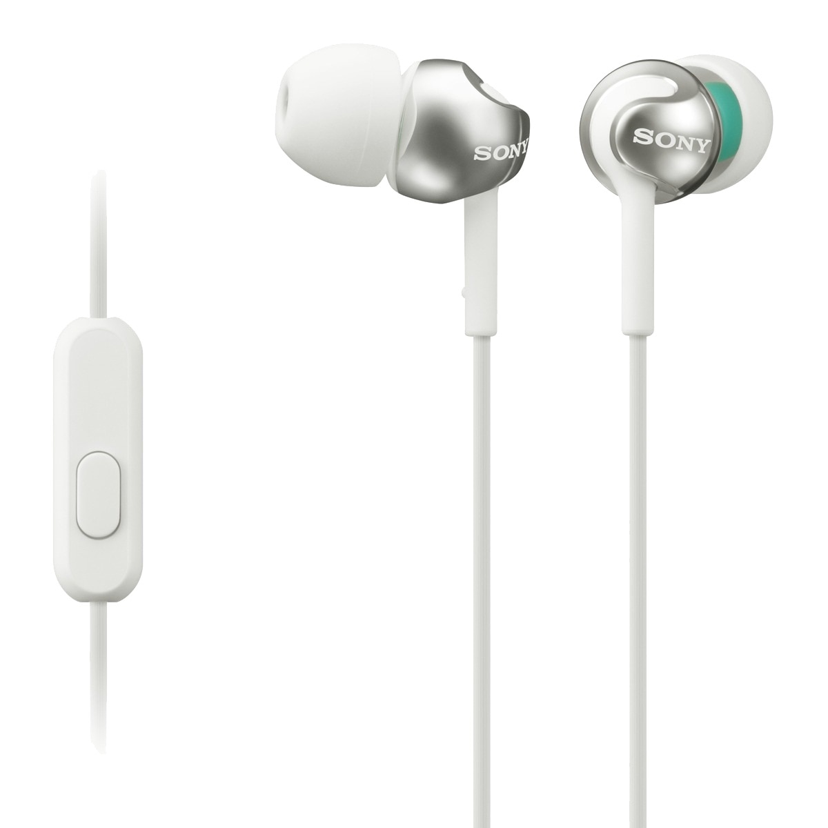 Fotografie Casti In-Ear Sony MDR-EX110APW, Cu fir, Microfon, Alb