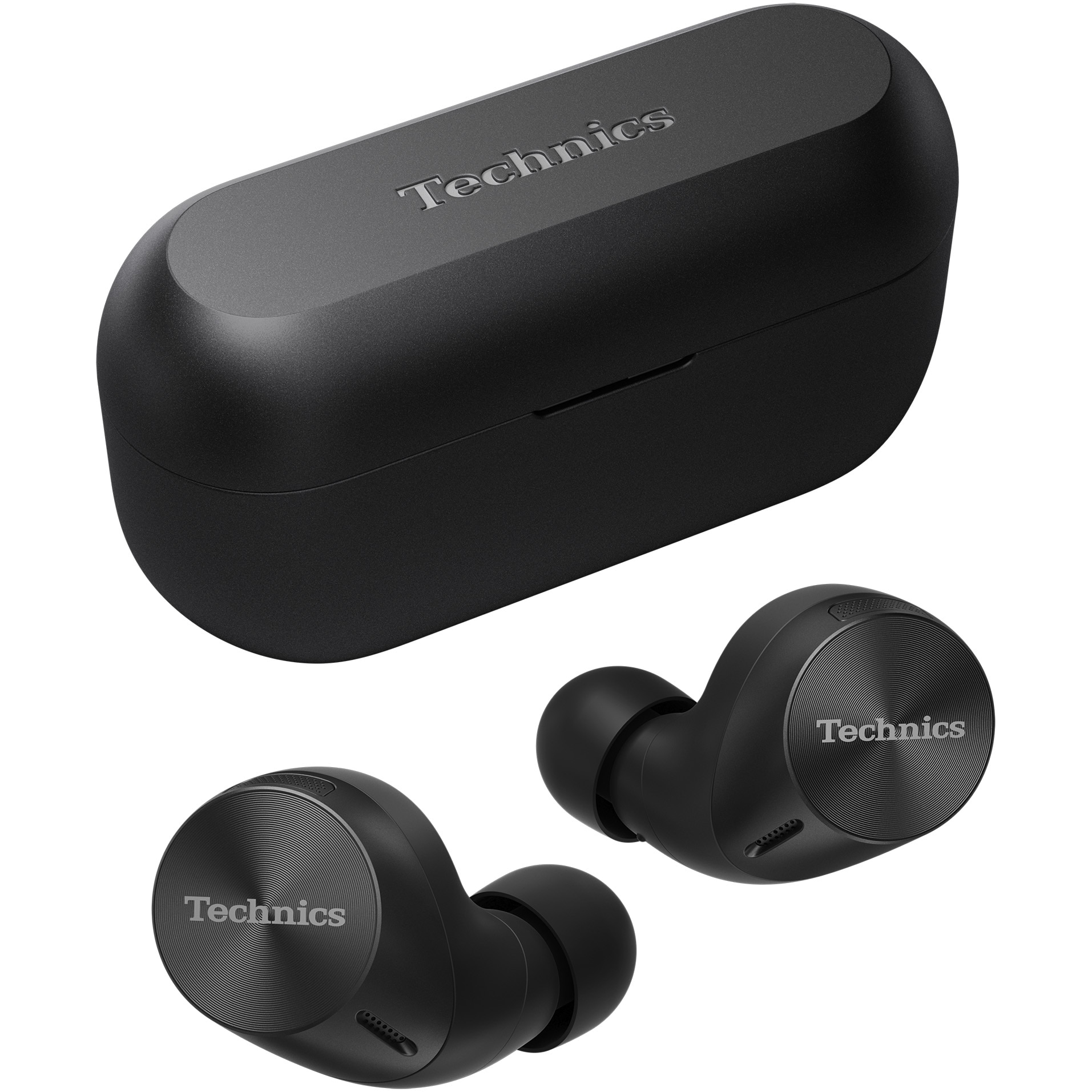 Fotografie Casti In-Ear Technics EAH-AZ60M2EK, True Wireless, Hybrid Noise Cancelling, Multipoint, Alexa built-in, JustMyVoice, Autononie 25 ore, Driver 8 mm, Negru