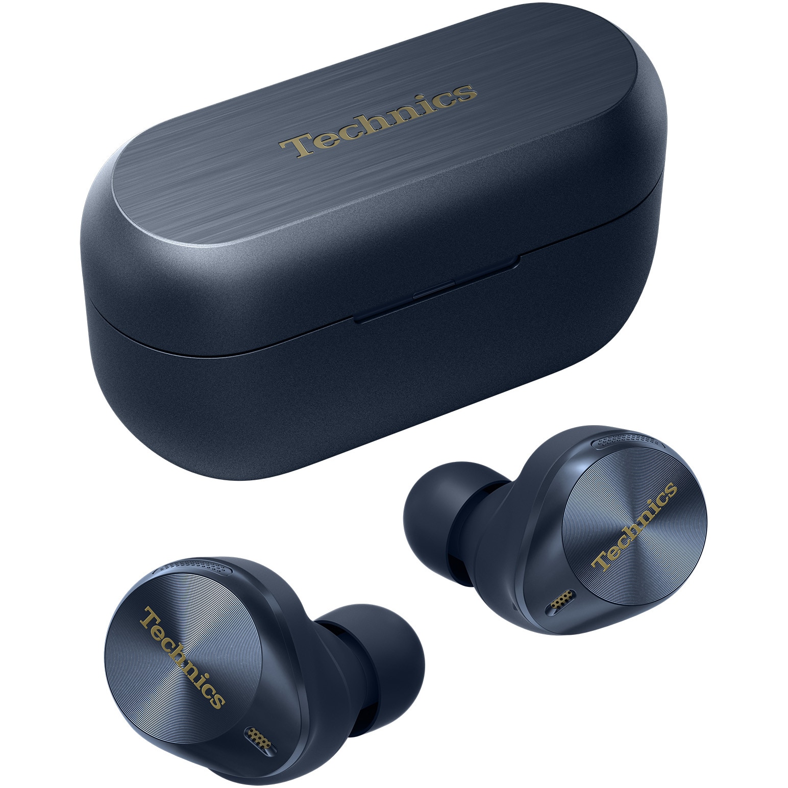 Fotografie Casti In-Ear Technics EAH-AZ80E-A, True Wireless, Bluetooth, Hybrid Noise Cancelling, Multipoint, IPX4, Autonomie 24 ore, Albastru