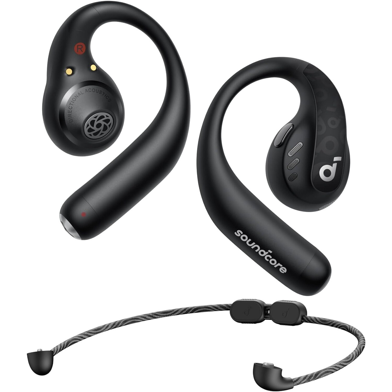 Fotografie Casti Open-Ear Anker Soundcore AeroFit Pro, True Wireless, Bluetooth 5.3, IPX5, Negru