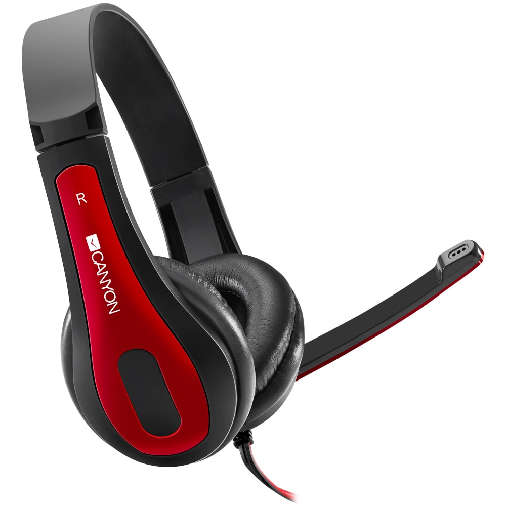 Fotografie Casti PC Canyon HSC-1 PC Mic Flat 2m Black Red