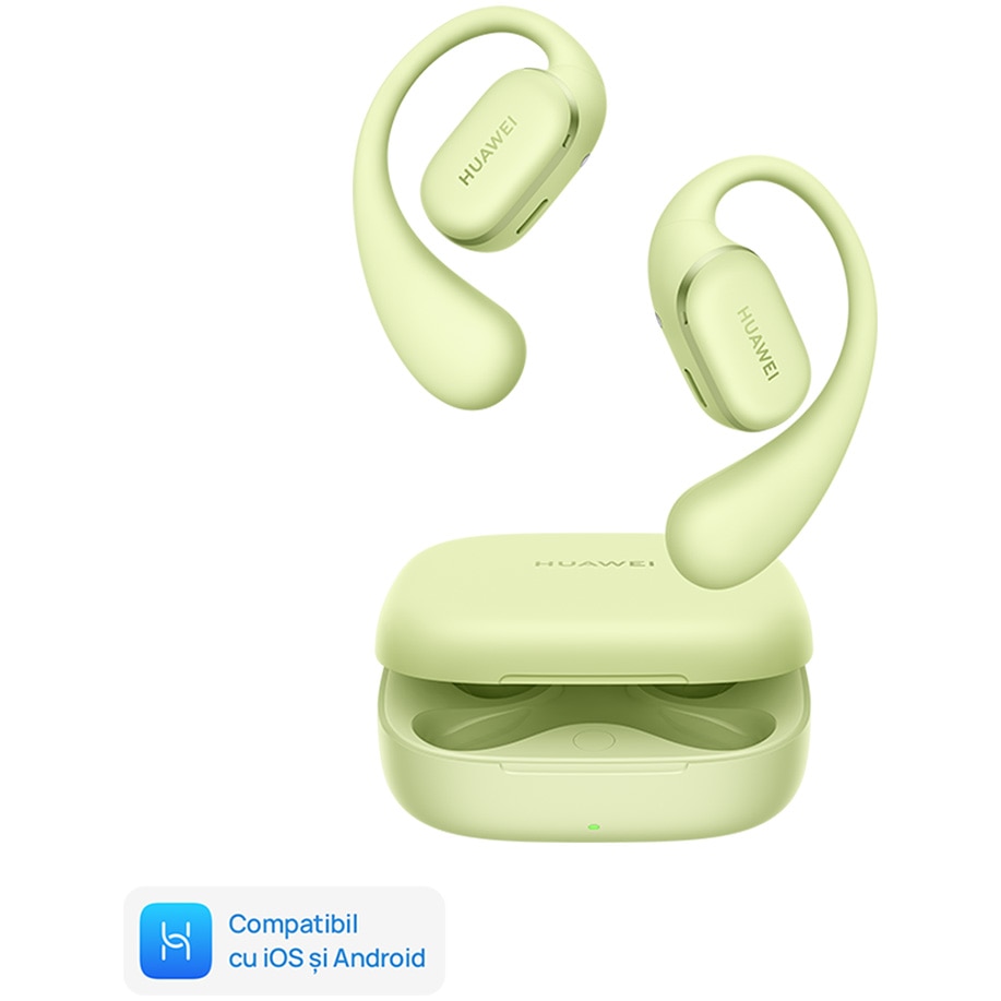 Fotografie Casti Sport Open-Ear Huawei FreeArc, True Wireless, Bluetooth, AI Call Noise Cancellation, IP57, Verde