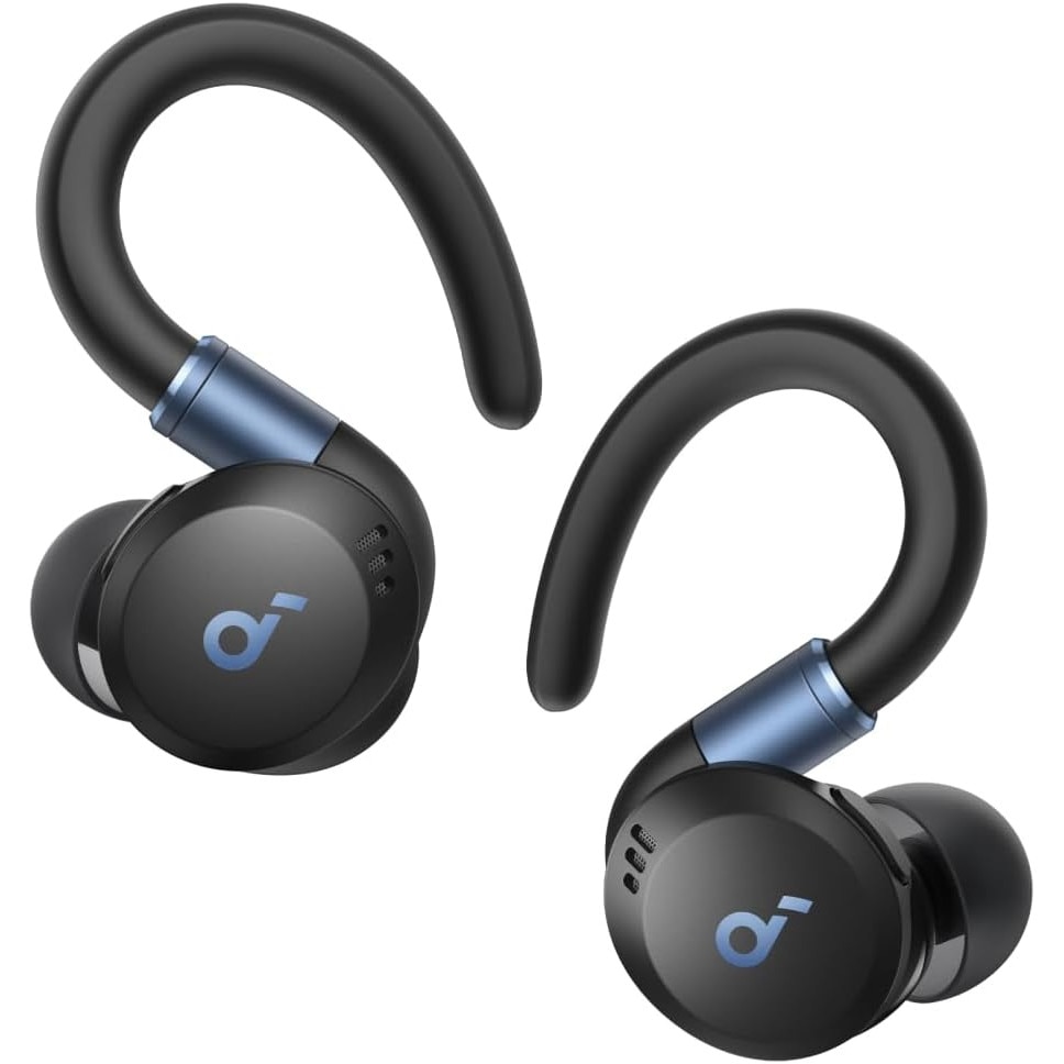 Fotografie Casti True wireless Anker Soundcore Sport X20, Tehnologie Noise Cancelling, Bluetooth 5.3, IP68, Deep Bass, Negru