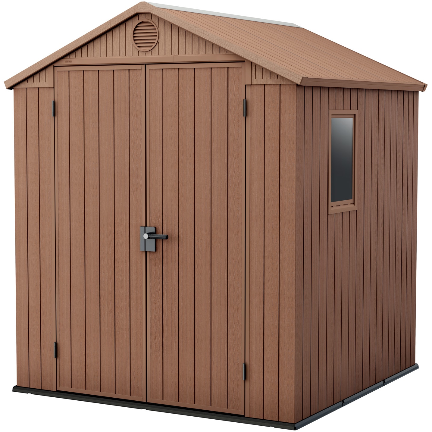 Fotografie Casuta de gradina Keter Darwin, 6x6, 190 x 183 x 221cm, plastic Evotech, maro, aspect lemn, fereastra