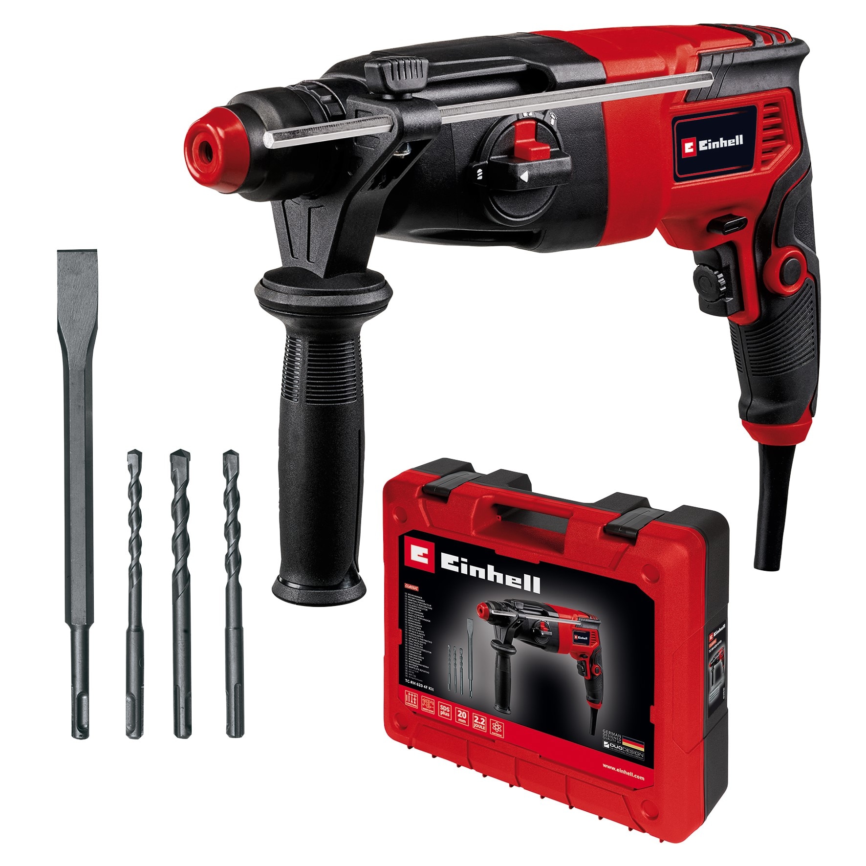 Fotografie Ciocan rotopercutor Einhell 4257992, 620 W, 2.2J, 4 functii, accesorii