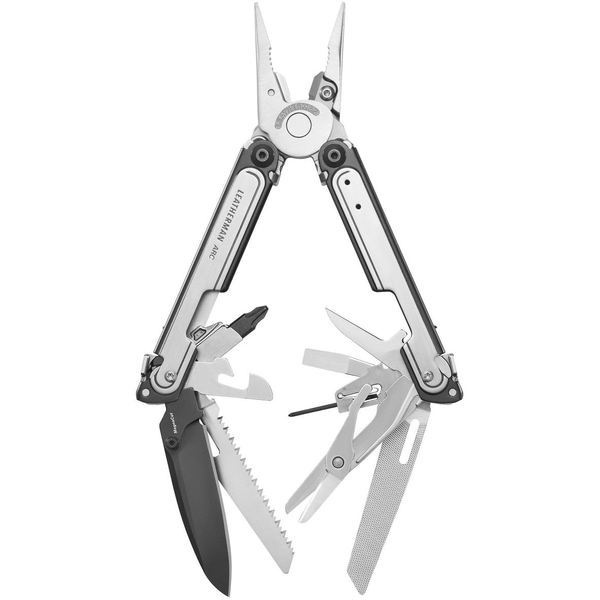 Fotografie Cleste Multifunctional ARC, Leatherman, Negru / Argintiu, 108 mm